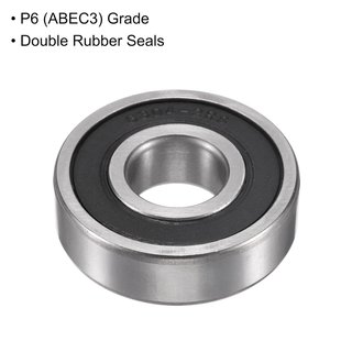 2 cojinetes rodamientos 6304-2RS de 20 x 52 x 15 mm, sellos de goma dobles de acero cromado