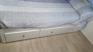 Cama nido blanca con cajones