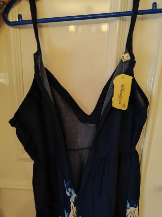 Vestido largo floral azul nuevo con etiqueta