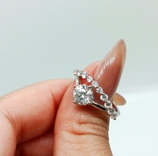 Anillo Moissanita Plata
