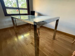 Mesa Comedor Cristal y Metal