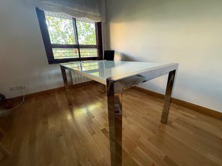 Mesa Comedor Cristal y Metal