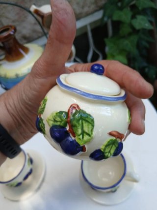 Set tazzine caffè e zuccheriera ceramica