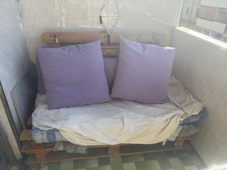 Sofá Palets Madera con Ruedas y Cojines