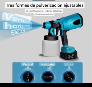 NUEVA!Pistola Pintura Inalámbrica21V batería Litio