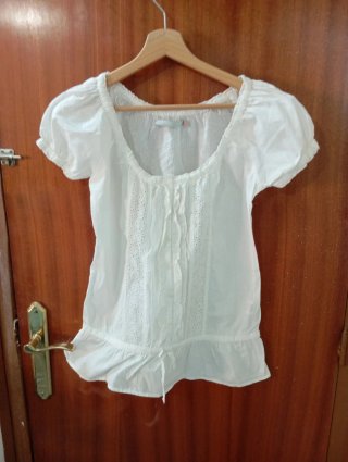 Blusa blanca manga corta