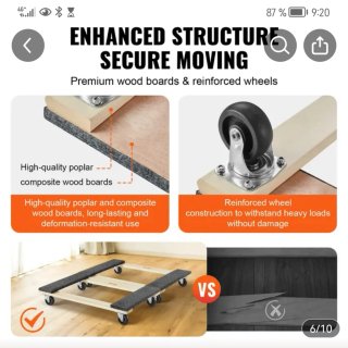 2 Carros para Mover Muebles Vevor