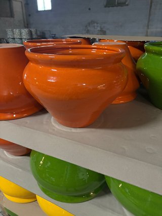 Cocoteros de cerámica esmaltada a mano