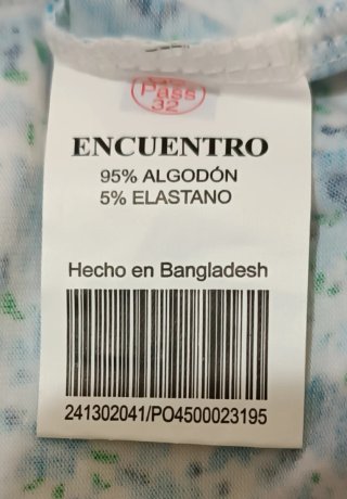 Camiseta Encuentro Talla L Floral Azul
