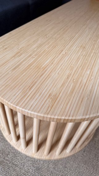 Mesa de centro/rack de TV de bambú y madera