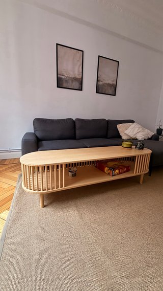 Mesa de centro/rack de TV de bambú y madera