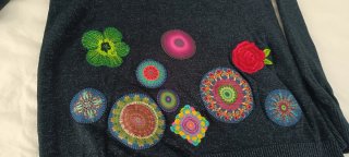 Jersey Desigual azul con bordados