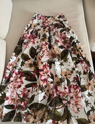 Falda larga floral multicolor
