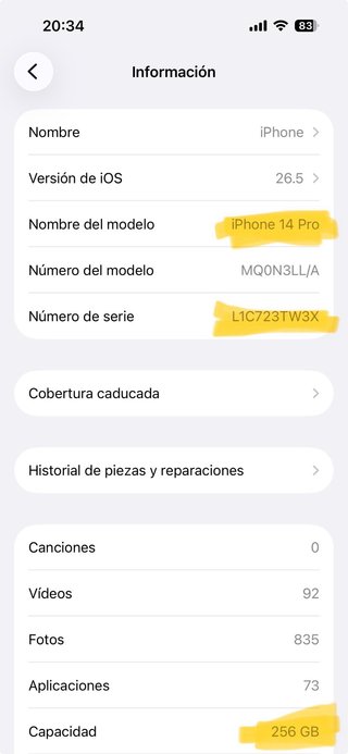 iPhone 14 Pro 256GB Negro