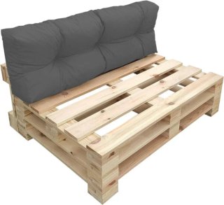 Cojín respaldo asiento palet impermeable gris