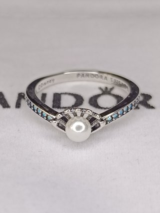 Anillo Disney La Sirenita Perla Plata S925