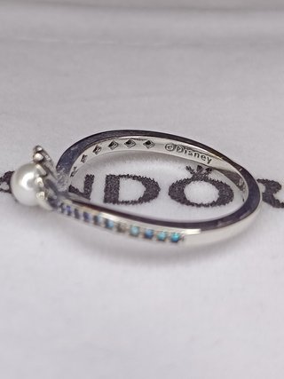 Anillo Disney La Sirenita Perla Plata S925