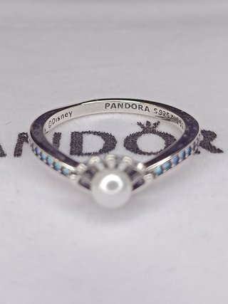 Anillo Disney La Sirenita Perla Plata S925