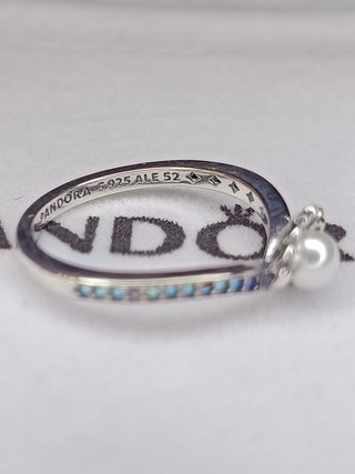 Anillo Disney La Sirenita Perla Plata S925
