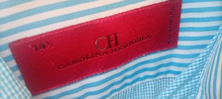 Camisa Carolina Herrera Azul y Blanca