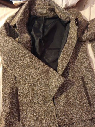 Conjunto Chaqueta y Falda Beige/Gris
