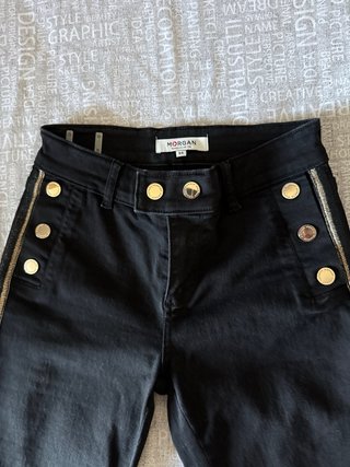 Pantalones negros Morgan con detalles dorados