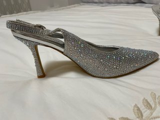 Zapatos de fiesta tacón 9 cm plateados