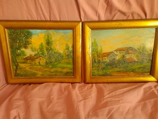 Cuadro Óleo Paisaje con Casa