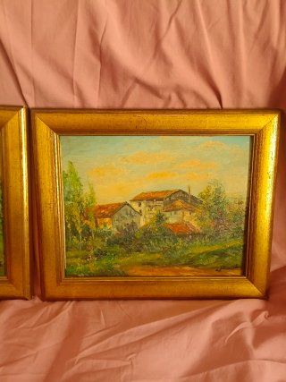 Cuadro Óleo Paisaje con Casa