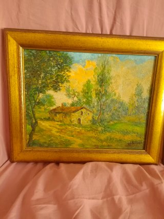 Cuadro Óleo Paisaje con Casa