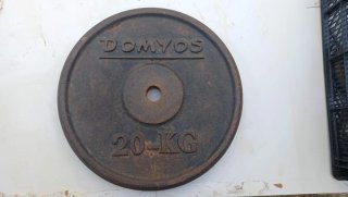 Dos discos de pesas DOMYOS 40kg diámetro 36cm