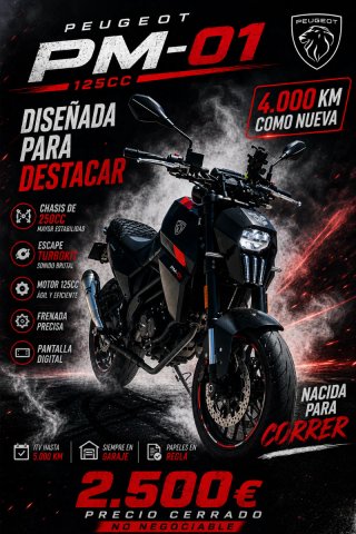 Peugeot PM-01 125 ABS | 4.000 km | Como nueva