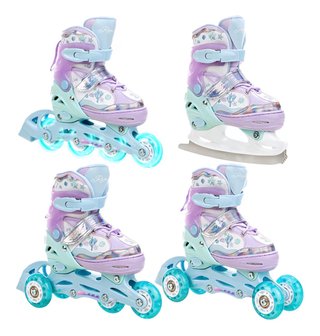 Patines para niñas morados y turquesa size 27-30