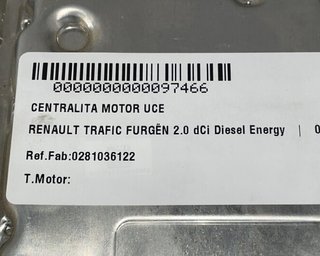 Centralita renault 0281036122 trafic furgon 97466