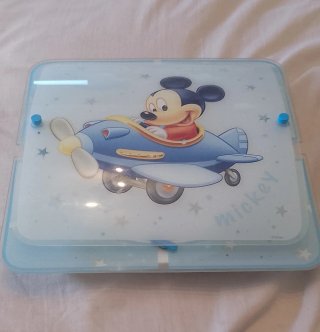 Lámpara Techo Infantil Mickey Avión Cristal