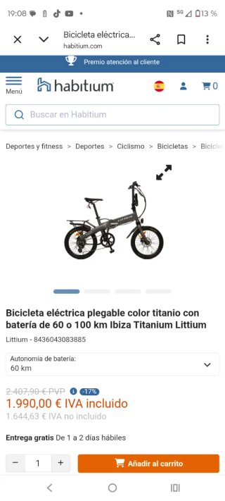 Bicicleta Eléctrica Plegable