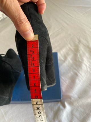 Botines Zara Cuña Ante Negro Talla 39