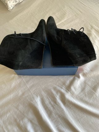 Botines Zara Cuña Ante Negro Talla 39