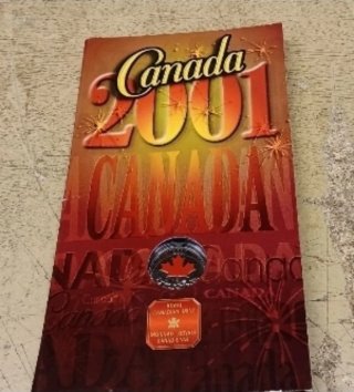 Moneda Canadá 2001 25 centimos a color