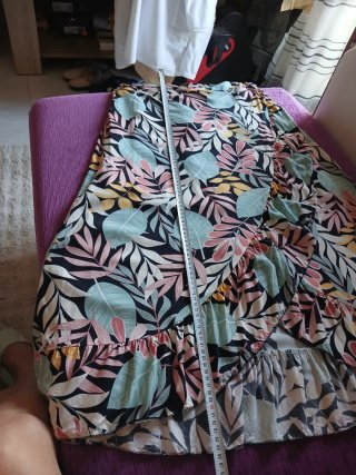 Falda larga estampada tropical y forro
