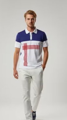 Polo Rayas Azul y Blanco Alta Calidad