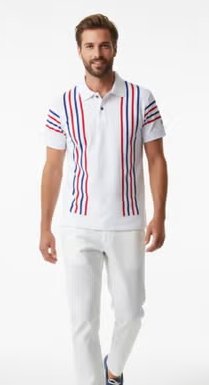 Polo Rayas Azul y Blanco Alta Calidad