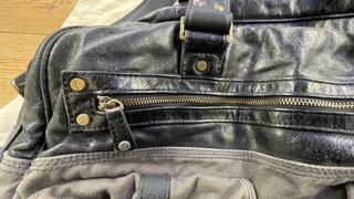 Bolso de viaje vintage cuero negro