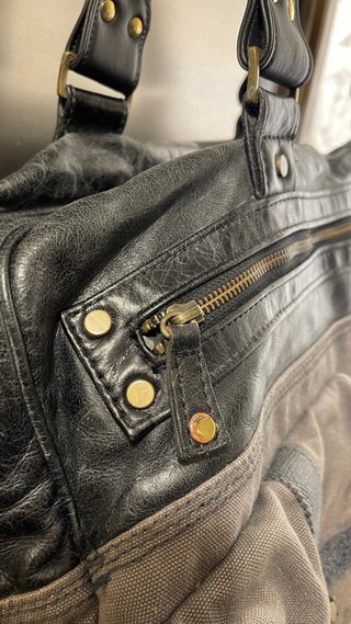 Bolso de viaje vintage cuero negro