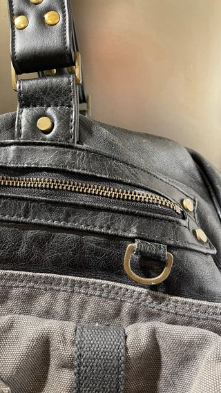 Bolso de viaje vintage cuero negro