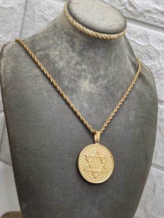 Colgante Estrella de David Chapado en Oro