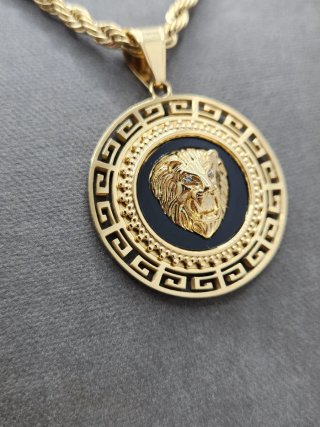 Colgante León Acero Quirúrgico Chapado Oro
