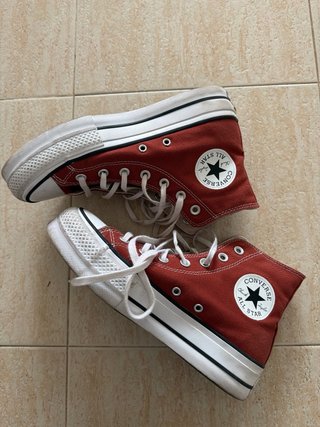 Converse All Star Plataforma Talla 38 Rojas