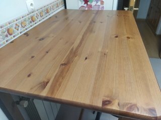 Mesa cocina de madera ikea Leksvik con 2 taburetes