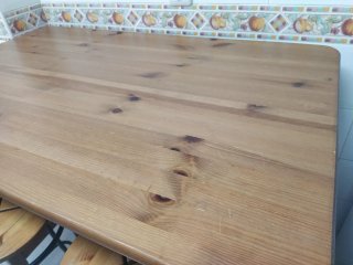 Mesa cocina de madera ikea Leksvik con 2 taburetes